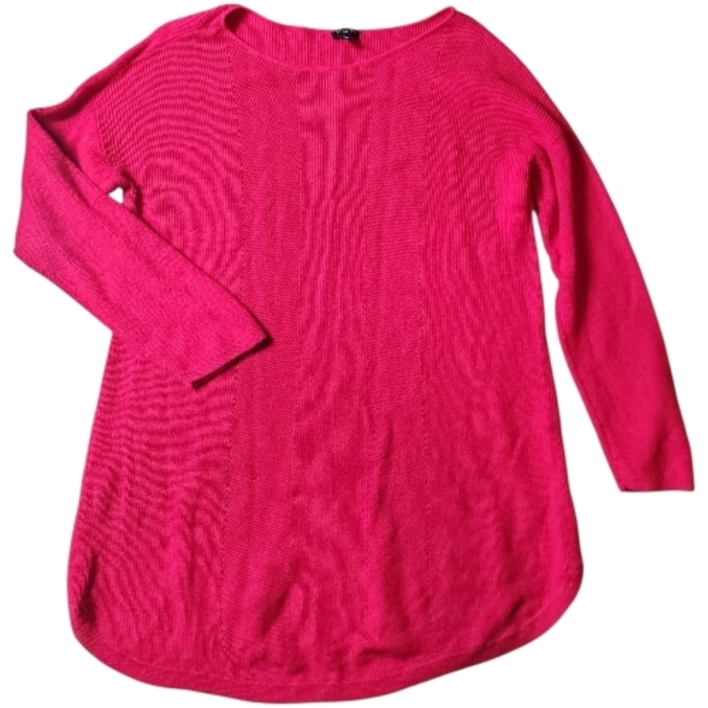 TALBOTS |‎ Holiday Red Cashmere Cotton Blend Crew Neck Long Tunic Sweater | 1X